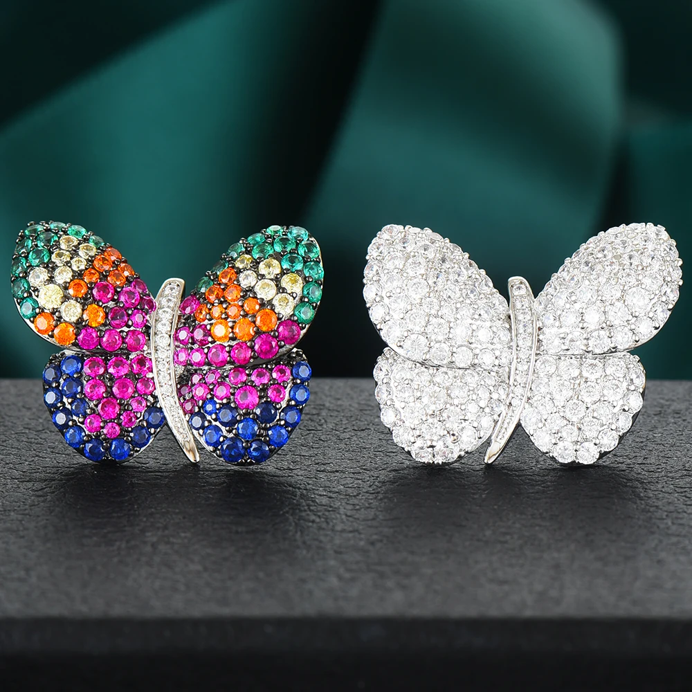 

missvikki Luxury Cute Charm Butterfly Earrings for Women Bridal Wedding Daily Party Occasion Shiny Cubic Zircon Jewelry 2020