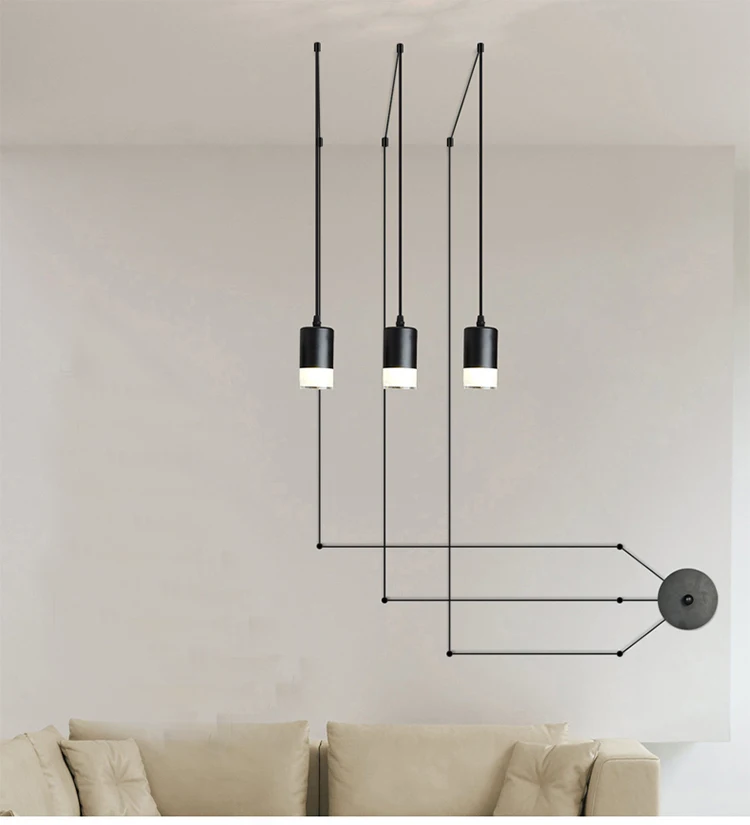 

Nordic vibia Line Geometric Led Pendant Lamp Wireflow design wire chandelier industrial Wires Adjustable Lustres luminaria