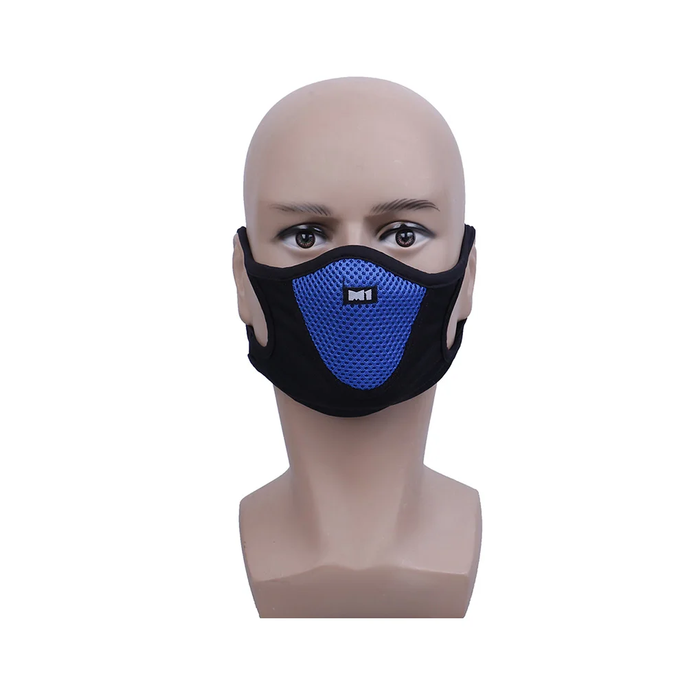 1 шт. многоразовая Ветрозащитная маска для рта, Сетчатая Маска против пыли, защита носа, маска для лица, маска для рта, Модная хлопковая маска против загрязнения воздуха - Цвет: Синий