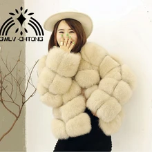 Новинка, модное женское пальто из натурального Лисьего меха, женская теплая куртка из цельной кожи, зимнее пальто, верхняя одежда