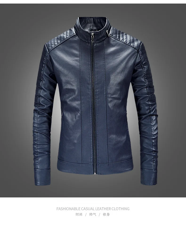 Crixalis AliExpress локомотив из искусственной кожи для мужчин плюс бархат короткий стенд воротник кожаная куртка для мужчин
