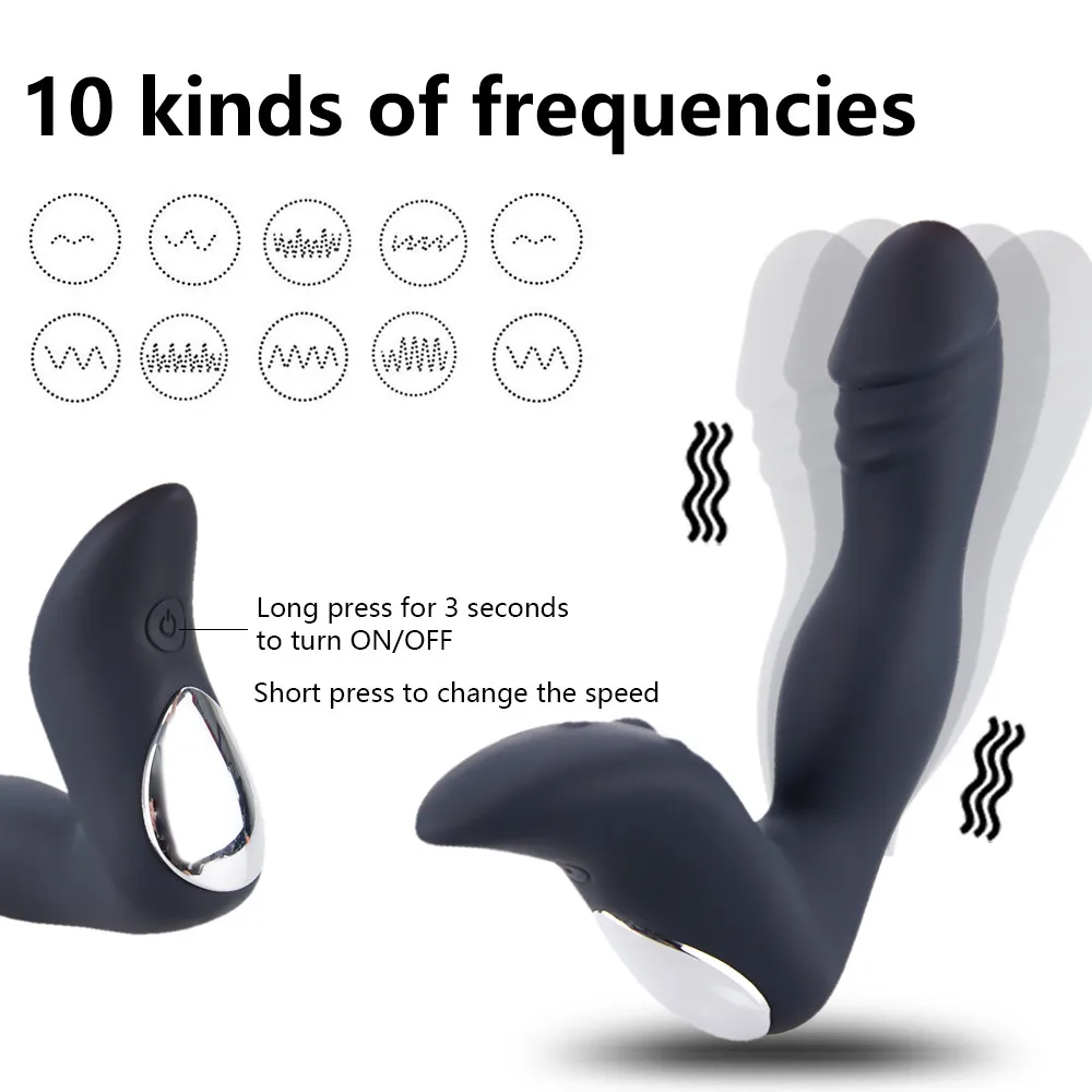 Vibrating Prostate Massager Men Anal Plug Waterproof 10 Mode Powerful Motors Anal Vibrator Toys for Adults Gay  (3)