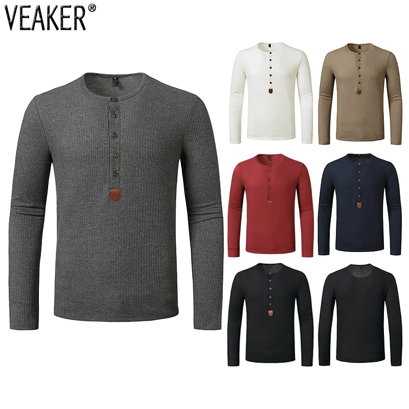 

2022 New Men's Solid Color Thin Sweaters Pullover Male Autumn Slim Fit O-Neck Long Sleeves Knitted Sweater Tops S-2XL