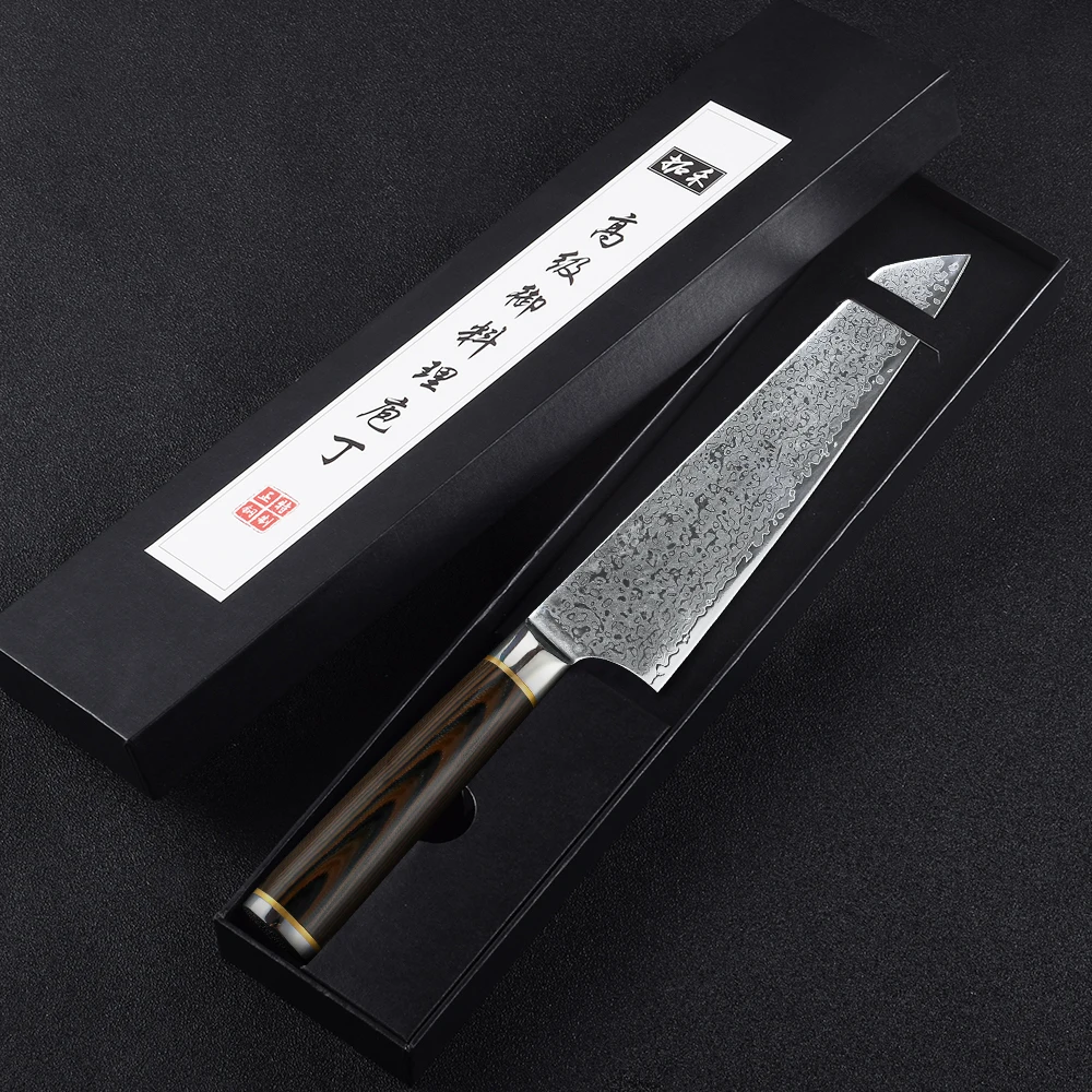 8 дюймов поварской нож TURWHO Gyuto из высокоуглеродистой дамасской стали японские