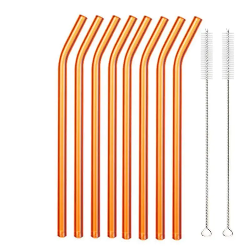 Eco-Friendly Multi-Color Glass Straws Set - Reusable and Healthy Drinking Straws