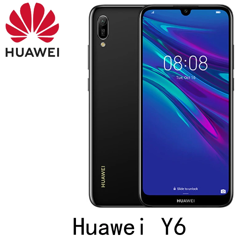 smartphone Huawei y6 2019 3GB RAM 64GB ROM Mediatek MT6761 Helio A22 Mobile Phone Fingerprint Cell phone huawei r1200 phones