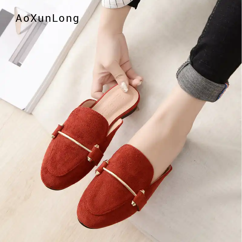 suede loafer mules