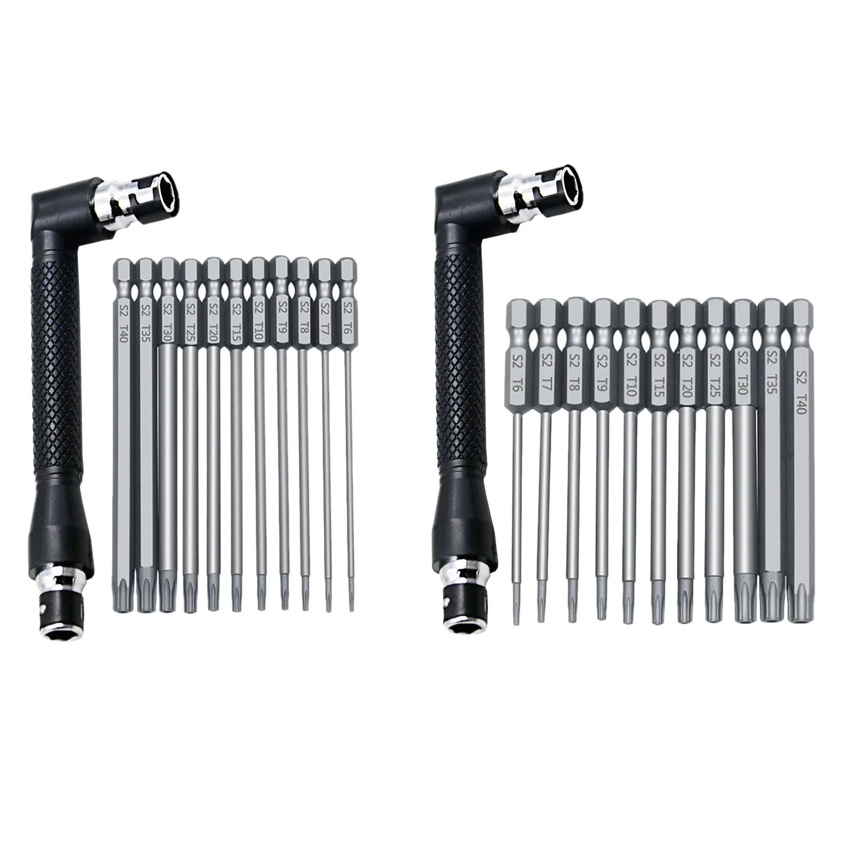 12PCS/Set 1/4 Inch Hex Shank and L Shaped Wrench Set T6-T40 Length S2 Steel Torx Head Screwdriver Drill Bits Promotion | Инструменты