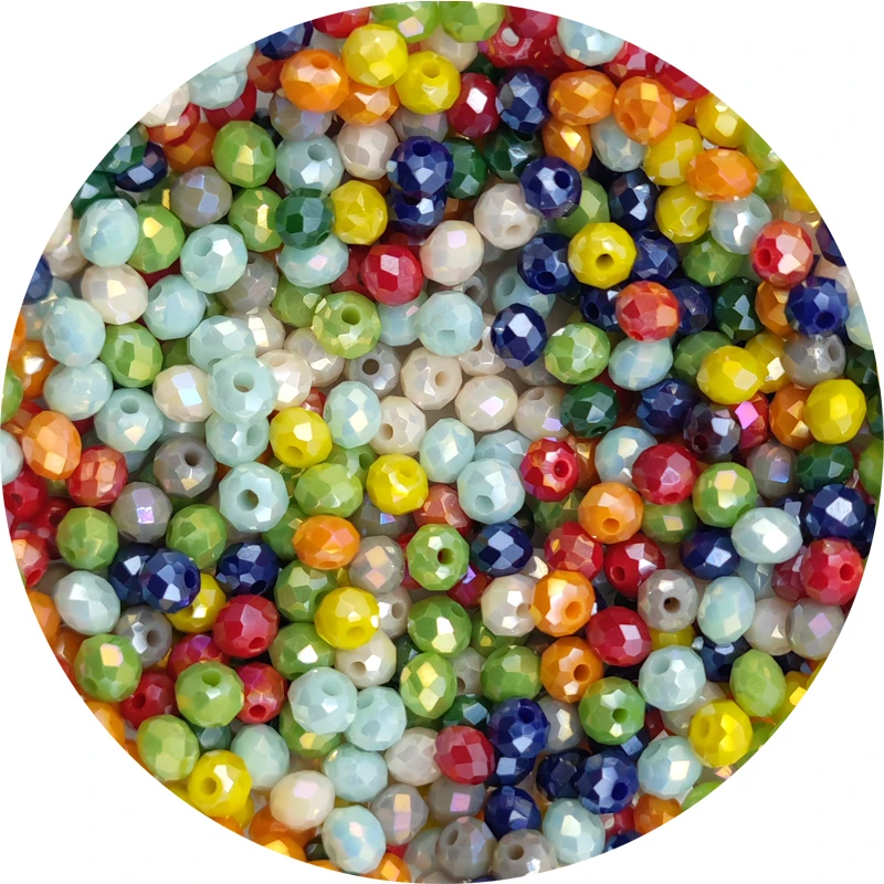 Crystal Beads 2 3 4 6 8mm Czech Shiny Faceted Glass Loose Spacer Round for Jewelry Making Necklace Bracelet Accessories