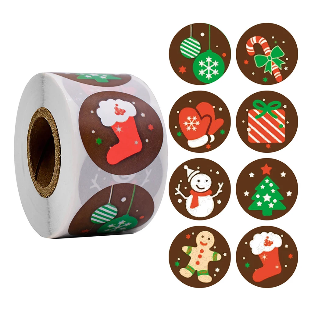 

500Pcs/roll Merry Christmas Sticker for Seal Label Scrapbooking Christmas Stickers Decoration Gifts Stationery Sticker