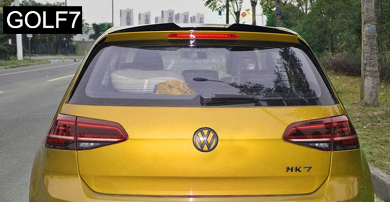 Для Volkswagen Golf MK7 MK7.5 спойлер- ABS пластик материал глянцевый черный цвет задний спойлер на крыше дизайн крыла автомобиля