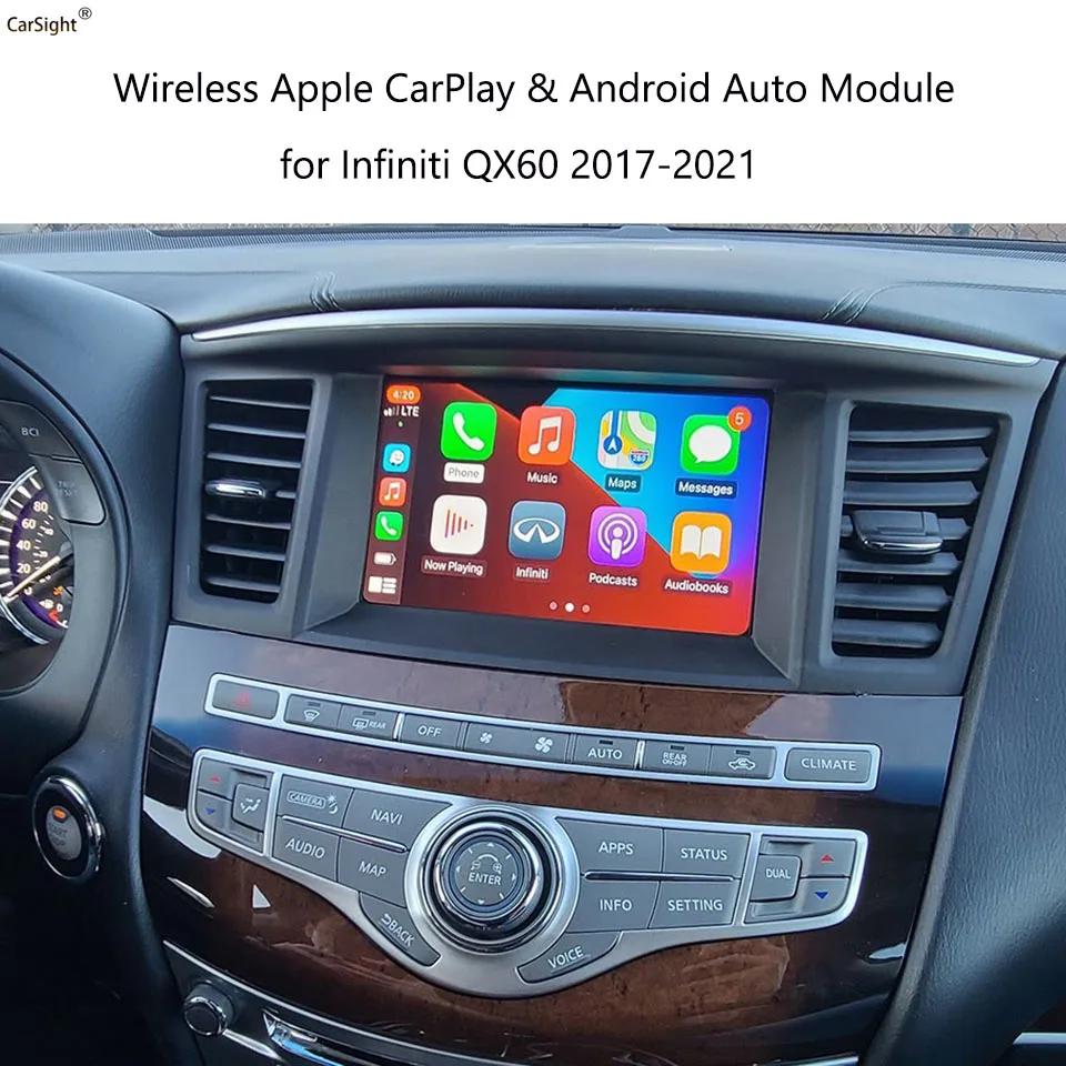 Wifi Wireless Apple Carplay For Infiniti QX60 Q70 With OEM single screen Android Auto Mirror Car play Support Front/Rear Camera |
