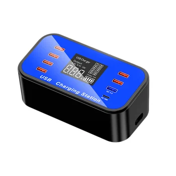 

A11 QC3.0 Type-C PD18W Tablet Phone LED Digital Display 8 USB Smart Fast Charger(US Plug)