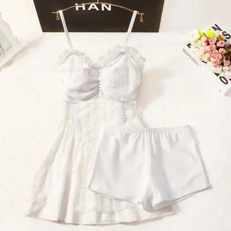 white tankini swimsuit