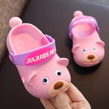 

2020 New Fashion Summer Baby Outdoor Beach Sandals Girls Boys Children Cute Bear PVC Hole Shoes For Kids Toddler Home Slippers