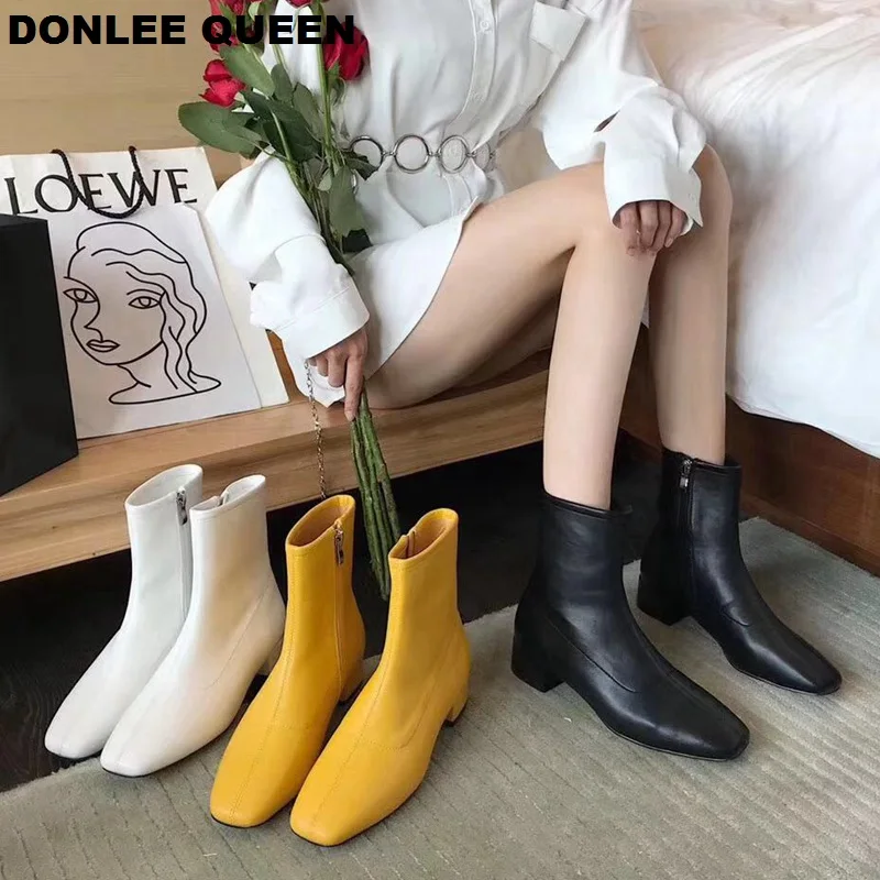 

Round Toe Ankle Boots For Women Low Heel Female Microfiber Leather Boots Women Brand Zipper Boots Flat Casual Shoe zapatos mujer