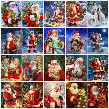 

AZQSD 5D Diamond Painting Santa Claus Full Square Drill Picture Of Rhinestones Christmas Gift Diamond Embroidery Home Decortion