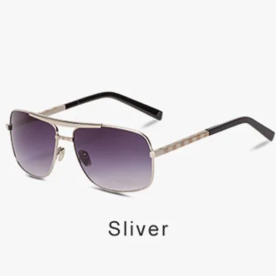 Sliver Квадратные Солнцезащитные очки для мужчин, Новое поступление, для вождения, роскошные, брендовые, дизайнерские, ретро очки для мужчин, okulary przeciws oneczne 0257 - Цвет линз: Sliver