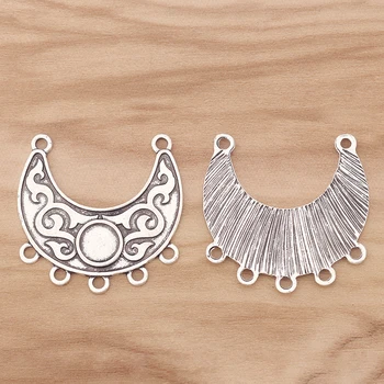 

10 Pieces Bohemia Boho Crescent Moon Connector Charms Pendants 8mm Blank for Jewellery Making Findings