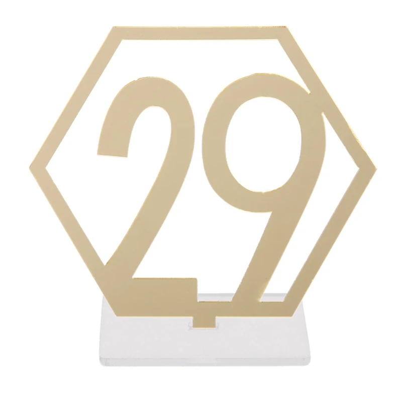 20x 21-40 шестигранный стол номер Свадебный акриловый знак стойка для приема центральный E65B