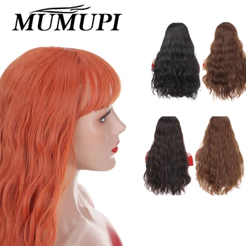 

MUMUPI Orange Color brown ong black wig Water Wave curly Hairstyle Wigs for Women girl cosplay fake hair