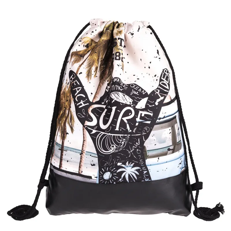 

AliExpress Hot Selling Leather Sole Fashion Printed Drawstring Bag AliExpress Hot Sales WOMEN'S Backpack Drawstring Backpack
