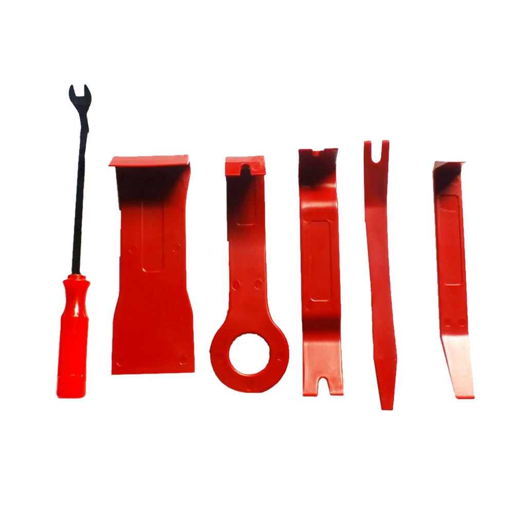 DIY 6Pcs Car Door Dash Audio Radio Removal Tool Panel Trim Install Open Pry Kit Set Plastic Car Repair Tools