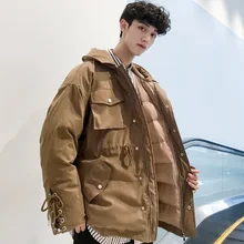 Осень и зима новое поступление размера плюс свободная однотонная куртка с капюшоном с хлопковой подкладкой