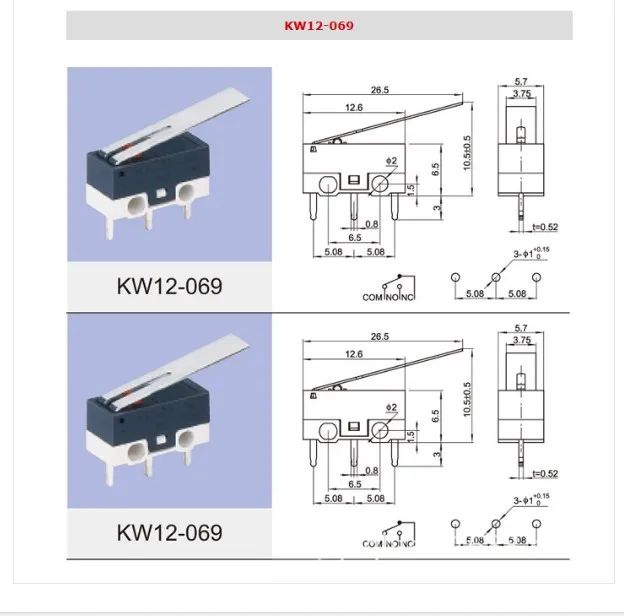 Напрямую от производителя продажи миниатюрный микропереключатель KW-10 11 12KW10-Z0P150 Мышь едкая переключатель