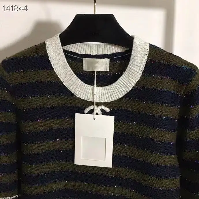 Sweaters Women Runway 2020 Sequins Christmas Pullovers Luxury Stripes Color Patchwork Sweaters Knitting Female Fashion Tops Sweaters Women Runway 2020 Sequins Christmas Pullovers Luxury Stripes Color Patchwork Sweaters Knitting Female Fashion Tops