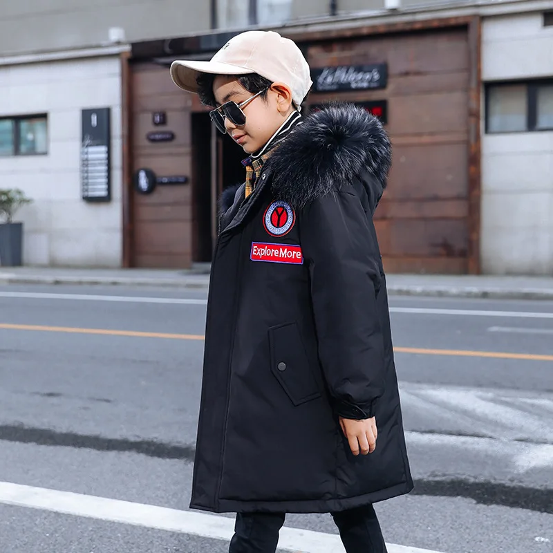 

Winter Duck Down Jacket for Boy -30 Degree Children Clothing Warm Thick Hooded Coat Snowsuit Outerwear Kids Clothes Teen Parka