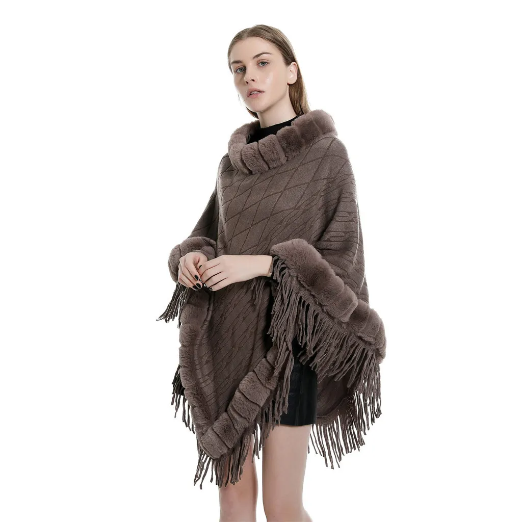 

KLV scarf poncho scarf Women's Solid Color Collar Lady Imitation Sweater Cape Coat Blanket Shawls шарф женский free shipping D4