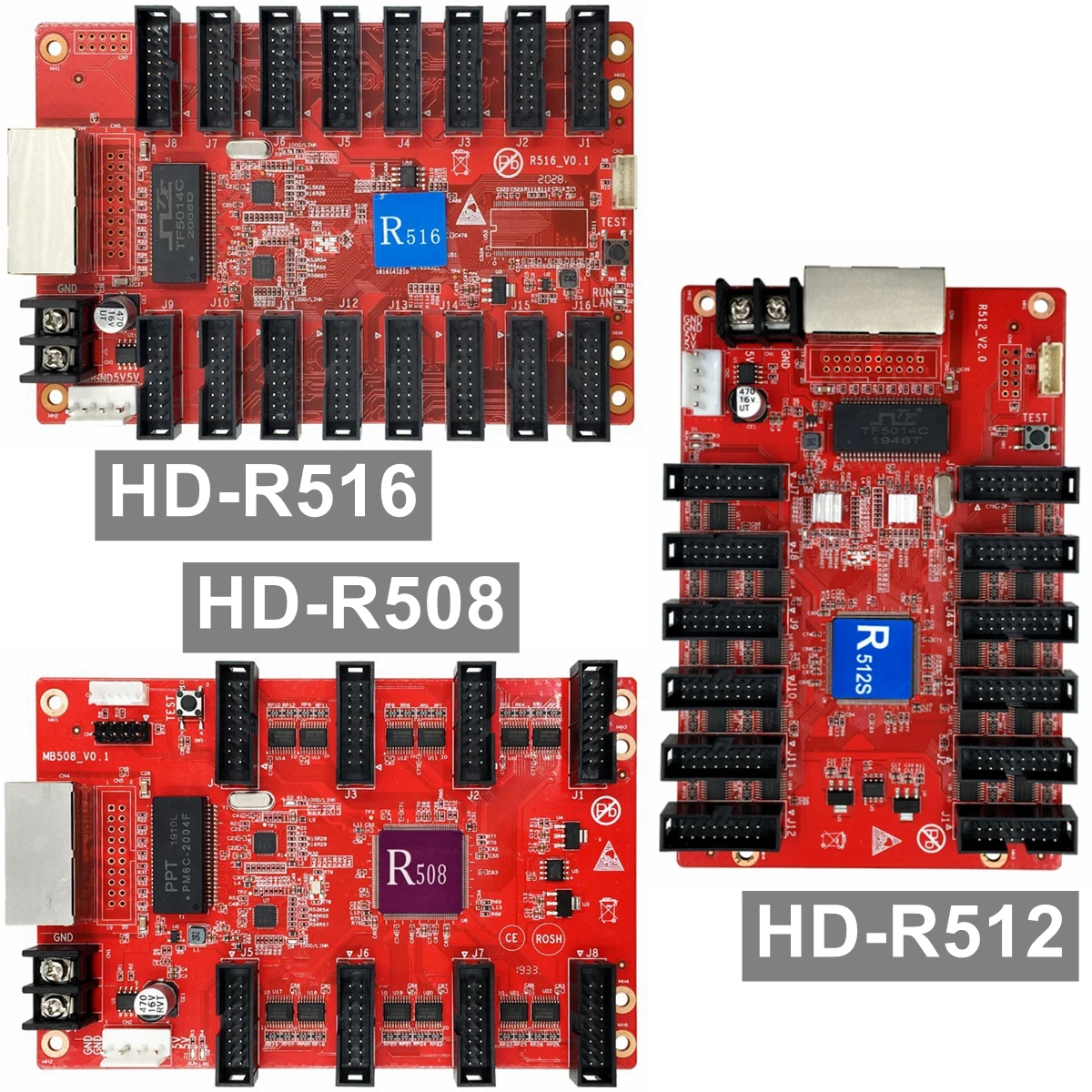HD-R508 HD-R512 HD-R516 HD-R512T 동기 풀 컬러 LED 수신 카드 P2 P2.5 P3 P4 P5 P6 ...