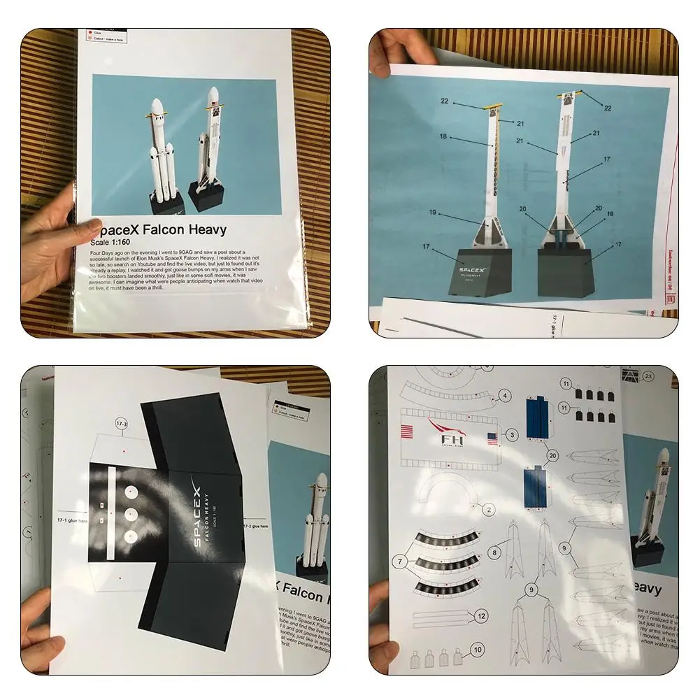 Простой DIY 1:160 3D изысканное моделирование сверхмощная ракета бумажная модель