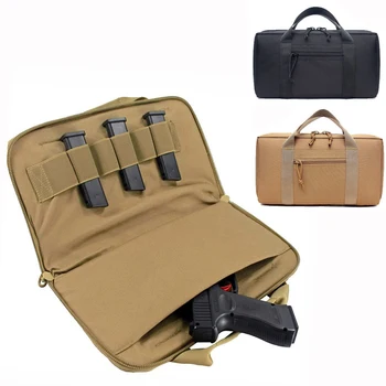 

Tactical Gun Bag Case Pistol Carrier Magazine Pouch Police Portable Military Hunting Handgun Holster Padded Pistol Holder Case