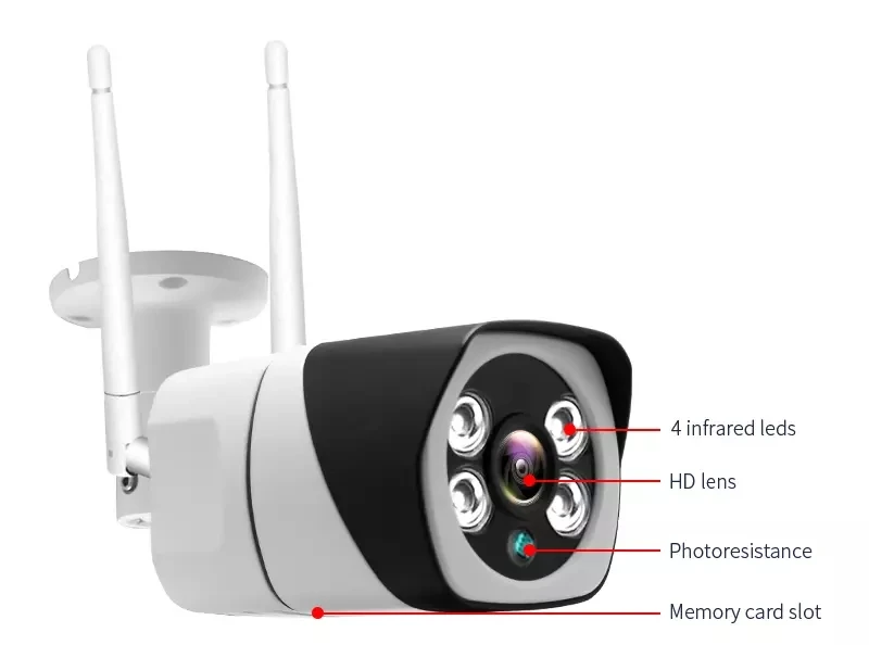 1080P wifi outdoor IP camera 720P waterproof 2.0MP wireless security camera metal two way audio TF card record P2P bullet