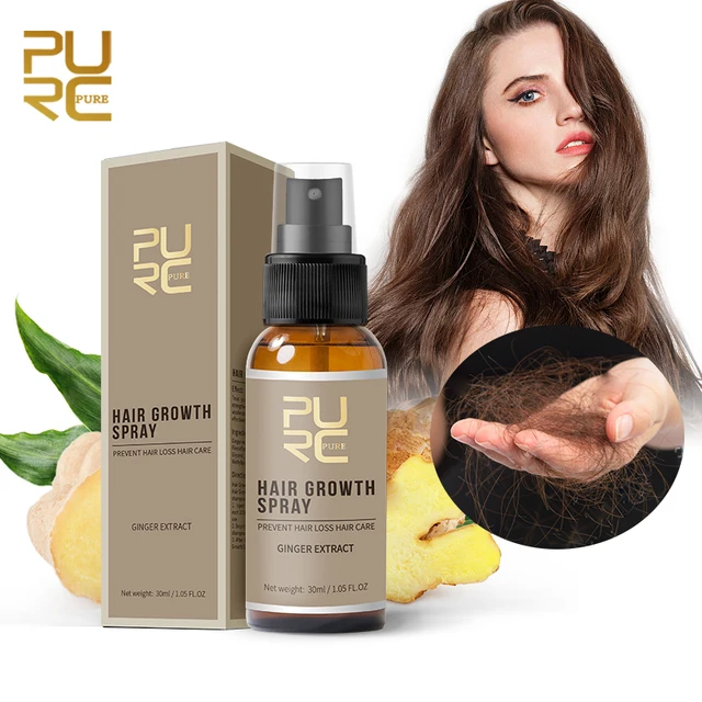 PURC gingembre produits de croissance des cheveux à croissance rapide Spray traitement du cuir chevelu huile beauté soins capillaires pour hommes femmes 30ml