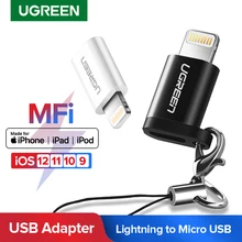 Ugreen USB адаптер для iPhone 8 Lightning-Micro USB для iPhone 11 Pro XS 7 адаптер для быстрой зарядки и синхронизации данных для iPad USB кабель