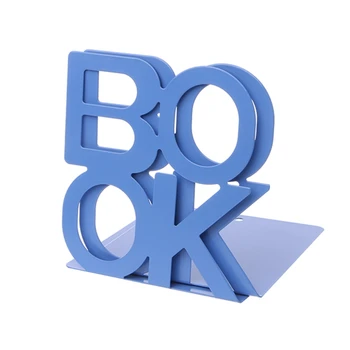 

2Pcs Alphabet Shaped Metal Bookends Iron Support Holder Desk Stands For Books