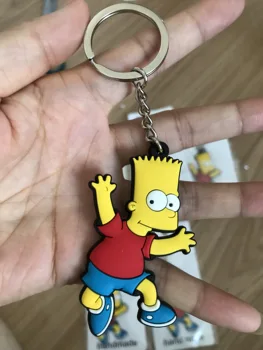 

20pcs key ring bangtan The Simpsons Family PVC Keychain Bart anime key chain for boys wholesale