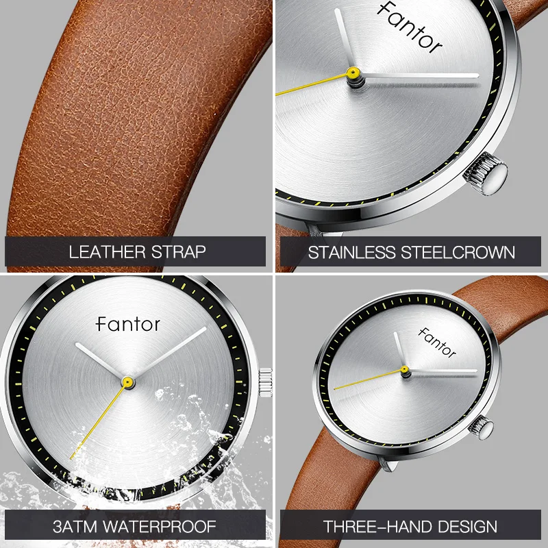Ceny Fantor panie zegarki luksusowe kobiety Top marka skórzany pasek damski elegancki zegar kwarcowy zegarek na co dzień mody kobiet