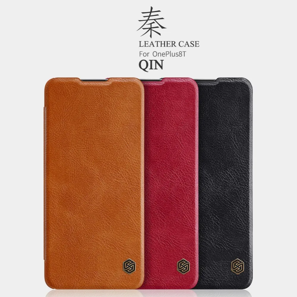 Pu Leather Case for Oneplus One Plus 8T 1+8T Cover Oneplus 8t Nillkin QIN Protective flip Cover wallet Case iphone 8 cardholder cases