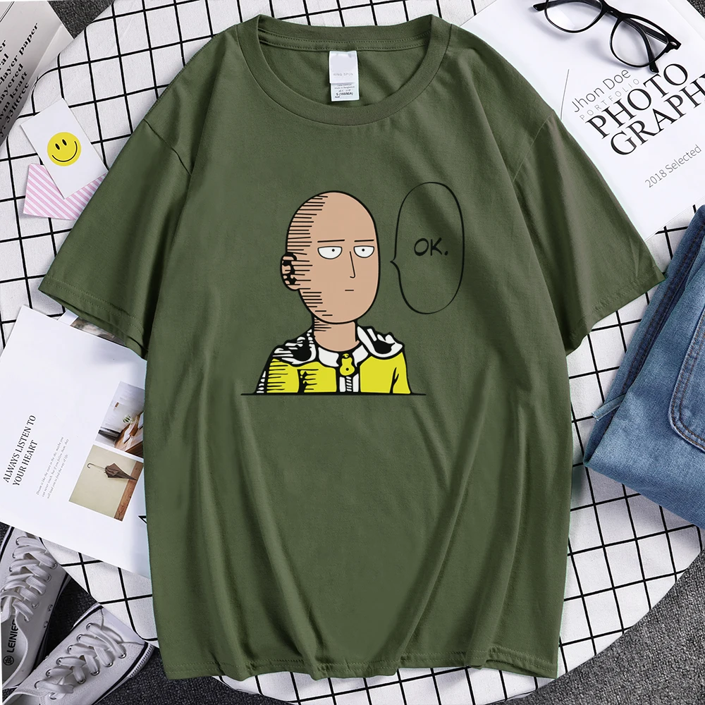 Мужская футболка с персонажем из мультфильма One Punch Man Hero Saitama Oppai хлопковая