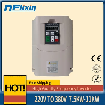 

VFD 7.5kKW/11KW Inverter nflixin Frequency Converter single phase 220v Input and 3-phases 380V Output motor speed Controller