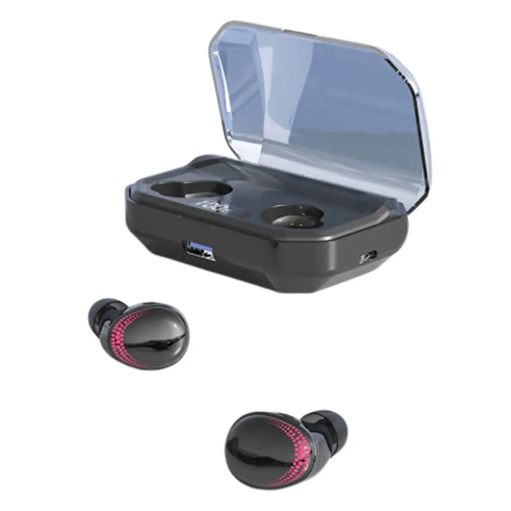 

Bluetooth Headphone 5.0 Wireless Earbuds Stereo Handsfree Sports Waterproof Digital Display Running Wireless Hanging Headset