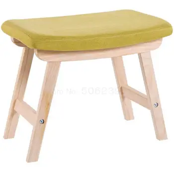 

Fabric Bench Household Economical Shoe Change Bench Simple Fashion Solid Wood Foot Bench Living Room Creative Lazy Low Bench