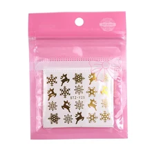 16 водяных знаков, клейкие слайдеры, листы, рождественские снежинки, рождественская елка, переводные наклейки для ногтей