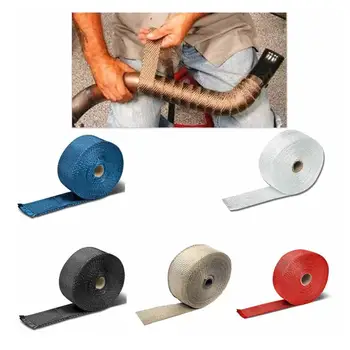 

10M Fiberglass Heat Tape High Temperature Heat Shield Wrap Roll Car Styling Tool Exhaust Header Pipe Heat Wrap Tape