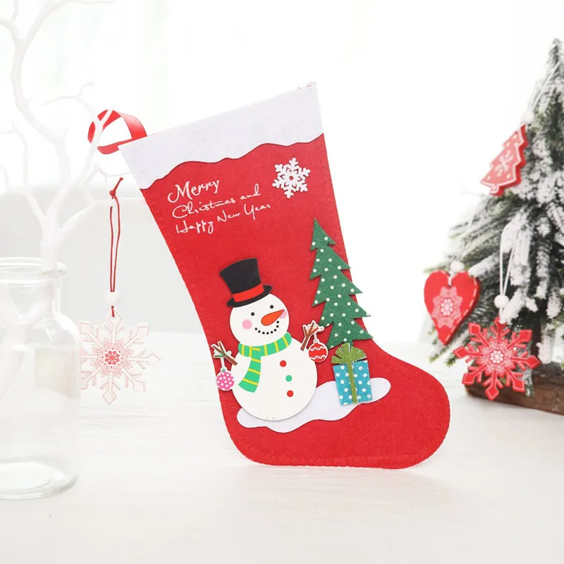 Рождественские высококачественные маленькие носки рождественские украшения для рождественской ёлки подвесные рождественские чулки подарочные сумки - Цвет: Темно-серый