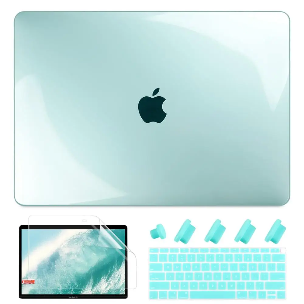 Crystal Green Матовый Кристальный пластиковый жесткий чехол для MacBook Pro Pro retina 13 15 дюймов A1706/A1707 Touch Bar New Air 13A1932 - Цвет: Crystal Green